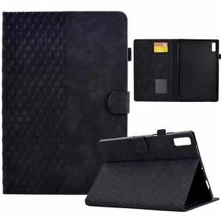 For Lenovo Tab P11 Gen 2 Rhombus Embossed Leather Tablet Case(Black)