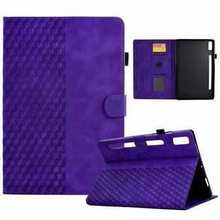 For Lenovo Tab P11 Pro Gen 2 Rhombus Embossed Leather Tablet Case(Purple)