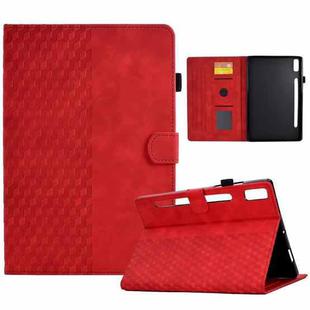 For Lenovo Tab P11 Pro Gen 2 Rhombus Embossed Leather Tablet Case(Red)