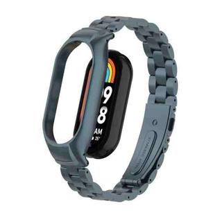 For Xiaomi Mi Band 8 Integrated Metal Case + Three-bead Watch Band(Titanium Gray)