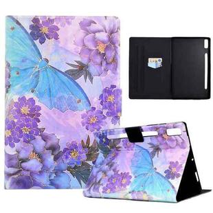 For Lenovo Tab P11 Pro Gen 2 Coloured Drawing Leather Tablet Case(Peony Butterfly)