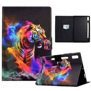 For Lenovo Tab P11 Pro Gen 2 Coloured Drawing Leather Tablet Case(Tiger)