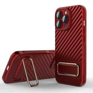 For iPhone 13 Pro Wavy Textured Magsafe Magnetic Phone Case with Lens Film(Red)