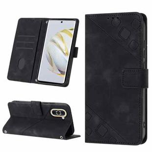 For Huawei nova 10 Skin-feel Embossed Leather Phone Case(Black)