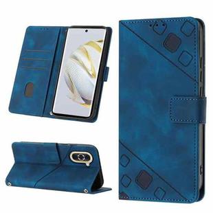 For Huawei nova 10 Skin-feel Embossed Leather Phone Case(Blue)