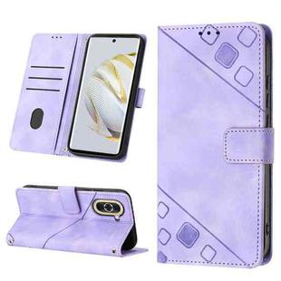 For Huawei nova 10 Skin-feel Embossed Leather Phone Case(Light Purple)