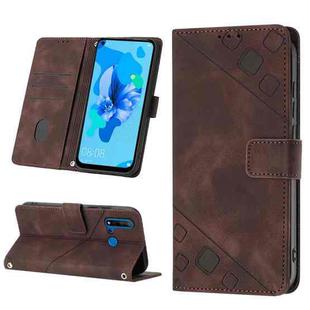 For Huawei P20 lite 2019 / nova 5i Skin-feel Embossed Leather Phone Case(Brown)