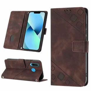 For Huawei P30 lite Skin-feel Embossed Leather Phone Case(Brown)