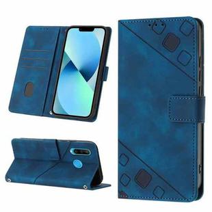 For Huawei P30 lite Skin-feel Embossed Leather Phone Case(Blue)