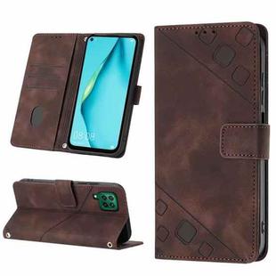 For Huawei P40 lite/nova 6 SE / nova 7i Skin-feel Embossed Leather Phone Case(Brown)