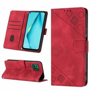For Huawei P40 lite/nova 6 SE / nova 7i Skin-feel Embossed Leather Phone Case(Red)