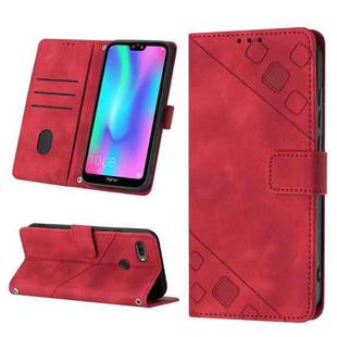 For Huawei Enjoy 7S/Honor 9 Lite/Honor 9i Skin-feel Embossed Leather Phone Case(Red)