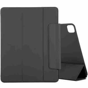 For iPad Pro 12.9 inch(2020) Horizontal Flip Ultra-thin Double-sided Clip Active Buckle Magnetic PU Leather Tablet Case With Three-folding Holder & Sleep / Wake-up Function(Black)