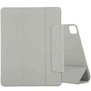 For iPad Pro 12.9 inch(2020) Horizontal Flip Ultra-thin Double-sided Clip Active Buckle Magnetic PU Leather Tablet Case With Three-folding Holder & Sleep / Wake-up Function(Grey)