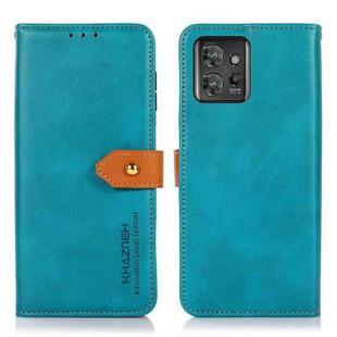 For Motorola ThinkPhone 5G KHAZNEH Dual-color Cowhide Texture Flip Leather Phone Case(Blue)