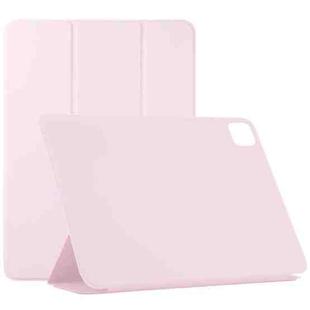 For iPad Air 13 2024 / Pro 12.9 2020 Non-buckle Double-sided Magnetic Flip Leather Tablet Case With Holder & Sleep / Wake-up Function(Pink)