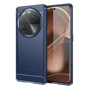 For OPPO Find X6 5G Brushed Texture Carbon Fiber TPU Phone Case(Blue)