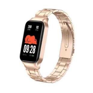 For Redmi Band 2 Three-bead Metal Watch Band(Rose Gold)