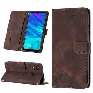 For Honor 10X Lite Skin-feel Embossed Leather Phone Case(Brown)