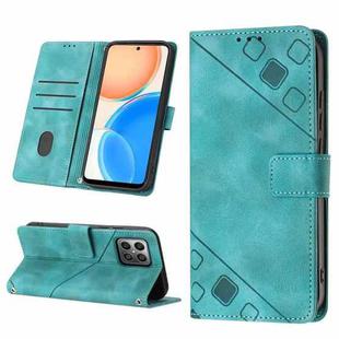 For Honor X8 4G Skin-feel Embossed Leather Phone Case(Green)