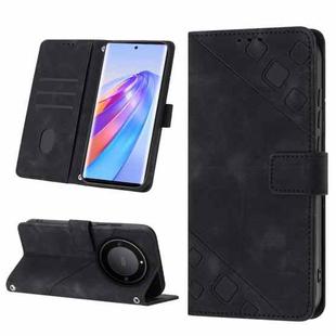 For Honor X9a 5G/Magic5 Lite Skin-feel Embossed Leather Phone Case(Black)