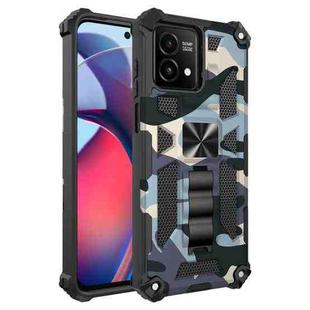 For Motorola Moto G Stylus 5G 2023 Camouflage Armor Kickstand TPU + PC Magnetic Phone Case(Navy Blue)