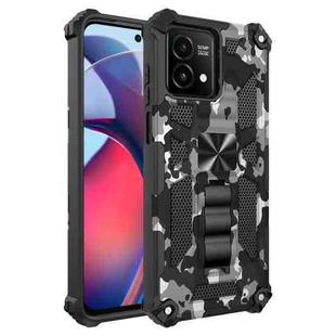 For Motorola Moto G Stylus 5G 2023 Camouflage Armor Kickstand TPU + PC Magnetic Phone Case(Black)