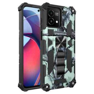 For Motorola Moto G Stylus 5G 2023 Camouflage Armor Kickstand TPU + PC Magnetic Phone Case(Mint Green)