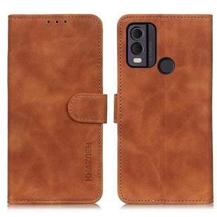 For Nokia C22 4G KHAZNEH Retro Texture Flip Leather Phone Case(Brown)