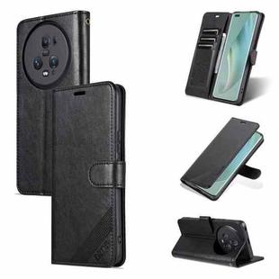 For Honor Magic5 Pro AZNS Sheepskin Texture Flip Leather Phone Case(Black)