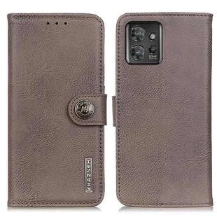 For Motorola ThinkPhone 5G KHAZNEH Cowhide Texture Flip Leather Phone Case(Khaki)