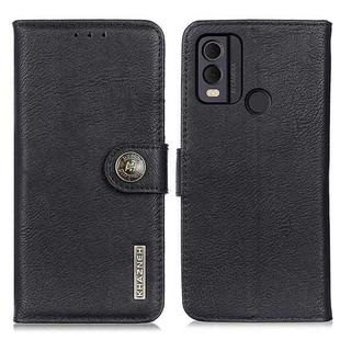 For Nokia C22 4G KHAZNEH Cowhide Texture Flip Leather Phone Case(Black)