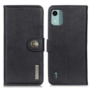 For Nokia C12 4G KHAZNEH Cowhide Texture Flip Leather Phone Case(Black)