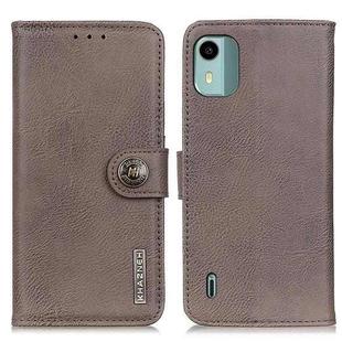 For Nokia C12 4G KHAZNEH Cowhide Texture Flip Leather Phone Case(Khaki)