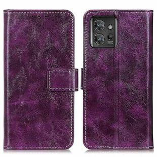 For Motorola ThinkPhone 5G Retro Crazy Horse Texture Leather Phone Case(Purple)