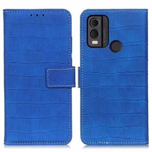 For Nokia C22 4G Magnetic Crocodile Texture Leather Phone Case(Blue)