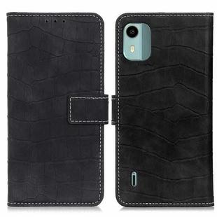 For Nokia C12 4G Magnetic Crocodile Texture Leather Phone Case(Black)