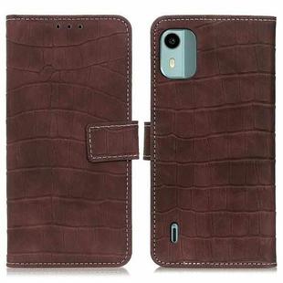 For Nokia C12 4G Magnetic Crocodile Texture Leather Phone Case(Brown)