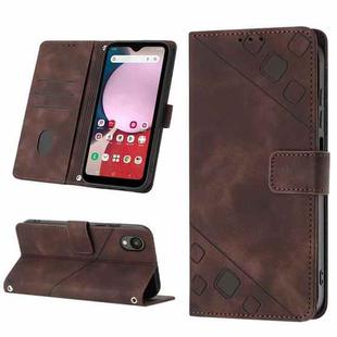 For Samsung Galaxy A23 JP Version Skin-feel Embossed Leather Phone Case(Brown)