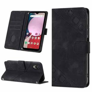 For Samsung Galaxy A23 JP Version Skin-feel Embossed Leather Phone Case(Black)