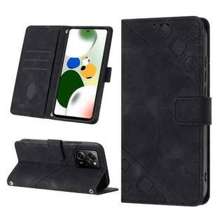 For Xiaomi Poco X5 Pro 5G/Redmi Note 12 Pro Speed Skin-feel Embossed Leather Phone Case(Black)