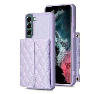 For Samsung Galaxy S22+ 5G Horizontal Wallet Rhombic Leather Phone Case(Purple)