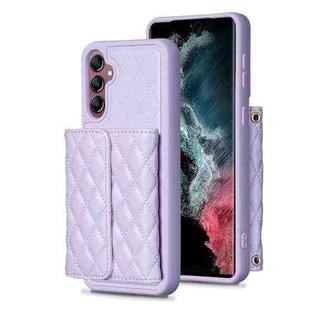 For Samsung Galaxy A14 4G / 5G Horizontal Wallet Rhombic Leather Phone Case(Purple)