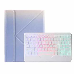 For iPad 10th Gen 10.9 2022 B10S Triangle Holder Three-color Backlight Bluetooth Keyboard Leather Case(Purple)