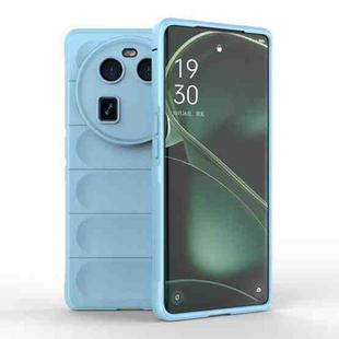 For OPPO Find X6 5G Magic Shield TPU + Flannel Phone Case(Light Blue)