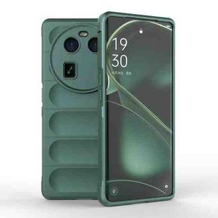 For OPPO Find X6 5G Magic Shield TPU + Flannel Phone Case(Dark Green)