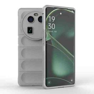 For OPPO Find X6 5G Magic Shield TPU + Flannel Phone Case(Grey)