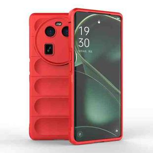 For OPPO Find X6 5G Magic Shield TPU + Flannel Phone Case(Red)