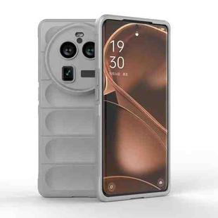 For OPPO Find X6 Pro 5G Magic Shield TPU + Flannel Phone Case(Grey)