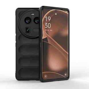 For OPPO Find X6 Pro 5G Magic Shield TPU + Flannel Phone Case(Black)